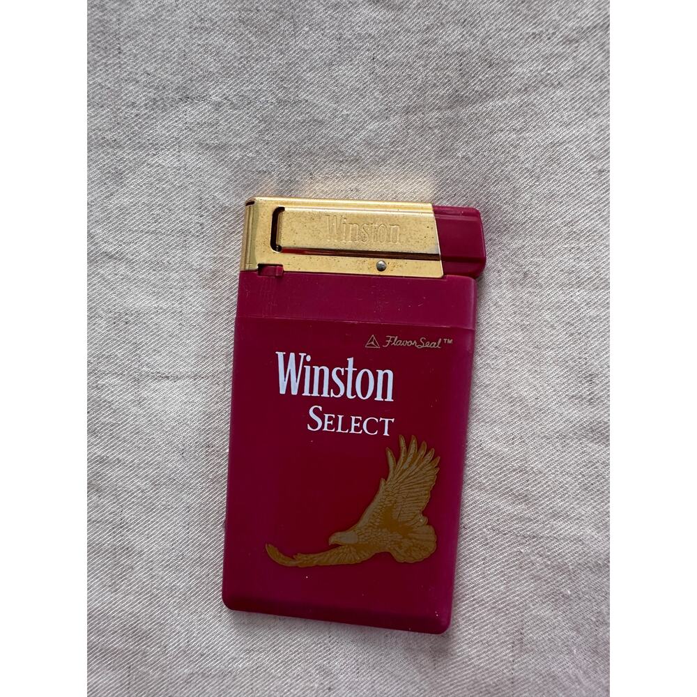 Vintage Red Winston Select Smooth Taste Thin Flat Cigarette Lighter